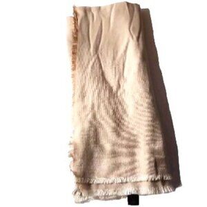 Fringed Scarf Wrap Ann Taylor Womens Beige Cotton blend winter neutral